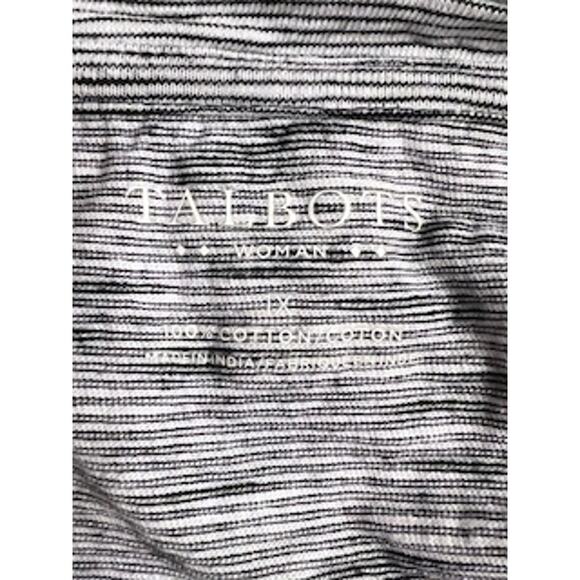 Talbots Woman Black and White Striped Tunic with Crochet Trim Plus Size 1X - Picture 5 of 7